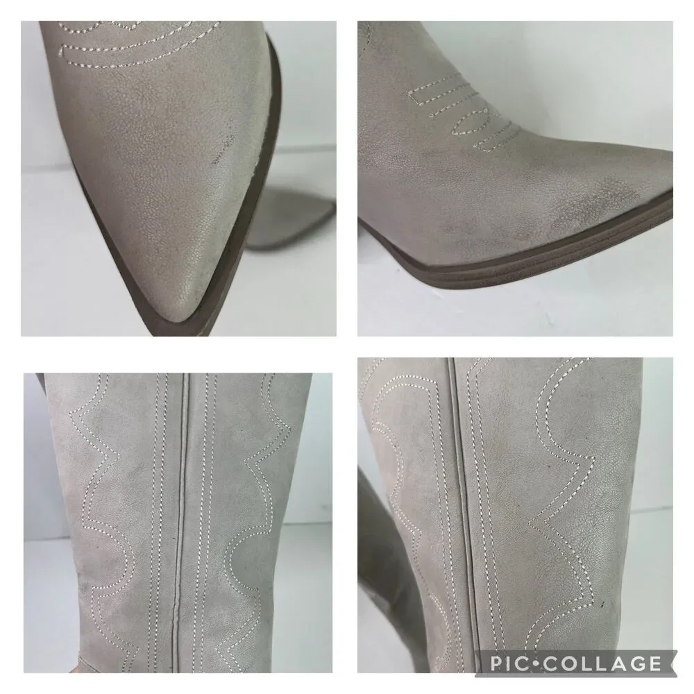 Mia Cowgirl Pull On Pinted Toes Boots Grey Size 8 #596